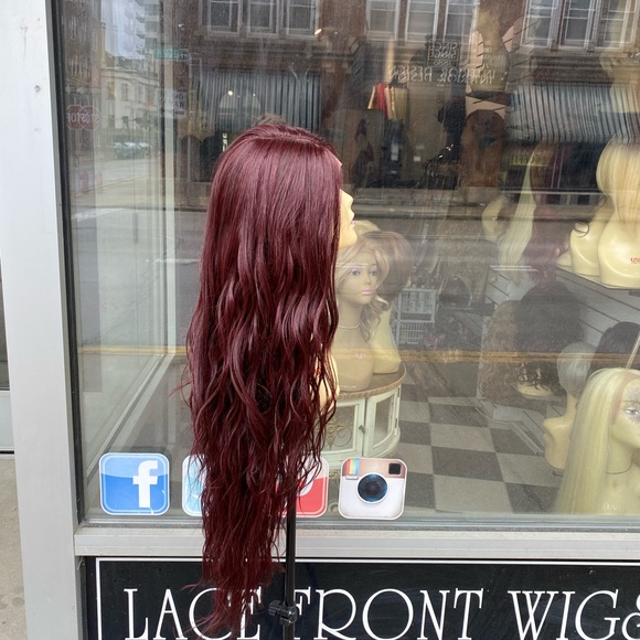 Gorgeous long long LONG Burgundy Lace Front Wig! - Picture 4 of 6